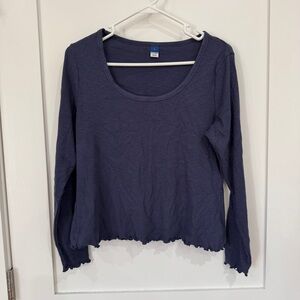Large Women's Blue Long Sleeve Top